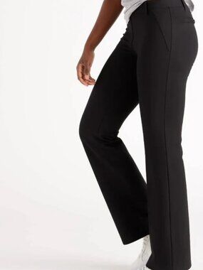 Quince Ultra-Stretch Ponte Straight Leg Pants Black Women's L